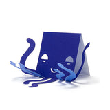 Octopus Greetings Card, slight side angle 