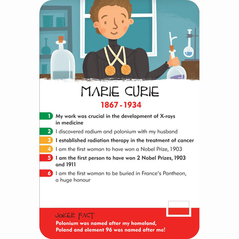History Heroes - Scientists, Marie Curie card 