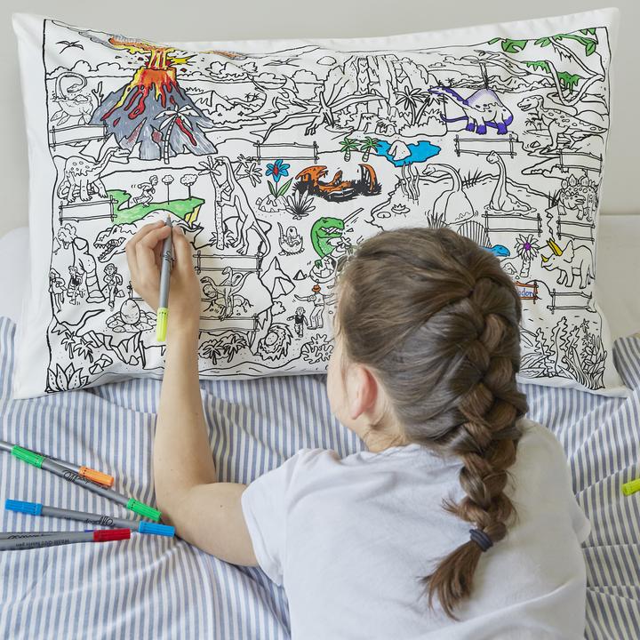 Doodle Dinosaur Pillowcase (with pens)