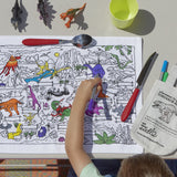 placemat to go dinosaur, out of bag, child colouring 