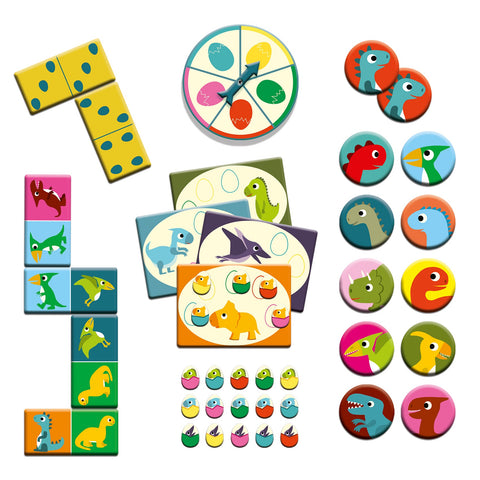 Dinosaur Bingo, Memo & Dominoes By Djeco