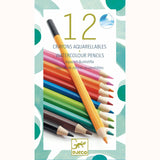 12 Watercolour Pencils by Djeco, front of new box
