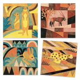 Desert - Inspired By Klee, 4 different animal scenes