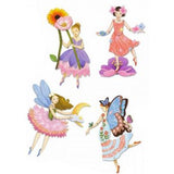 Fairy Jumping Jacks to colour - detail of four fairies square