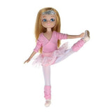 Ballet Class Lottie Doll, unboxed and lifting leg 