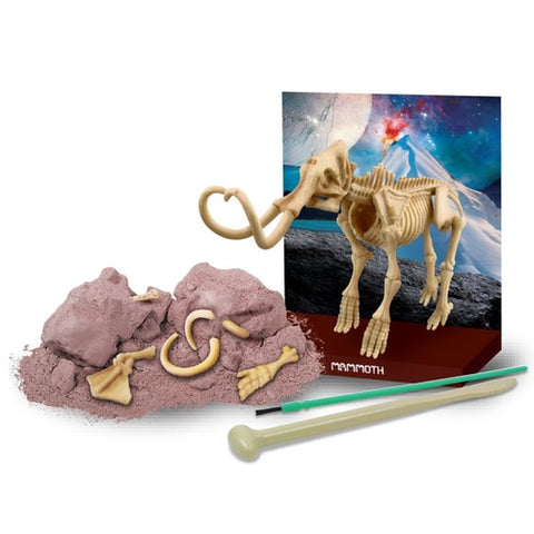 Mammoth Skeleton Excavation Kit, display, tools and skeleton 