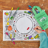 Doodle Placemat to Go: Garden, Grow, Eat!, child completing 