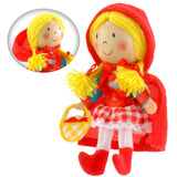 Little Red Riding Hood Finger Puppet, side on, with hood both up and down
