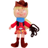 Cow girl finger puppet full length