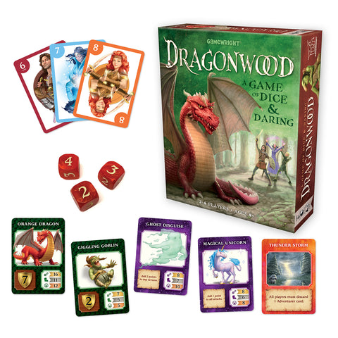 Dragonwood- a Game of Dice & Daring, box and contents 