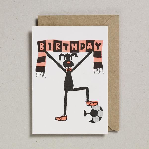 Football Dog Birthday Card & envelope