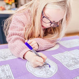 Heroines of History Tablecloth, child colouring in 