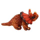 Orange Triceratops Finger Puppet, side view, length