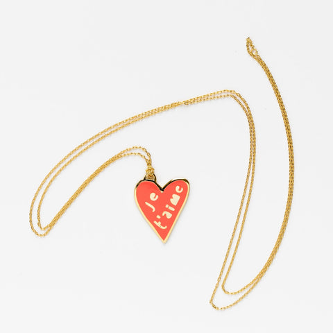 Je T'aime Pendant & necklace, unboxed 