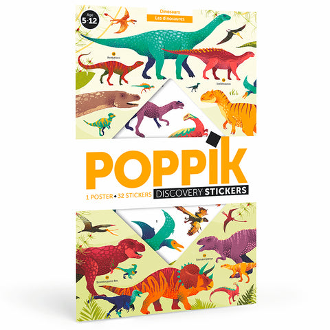 Poppik Poster & Stickers - Dinosaurs, front of pack 