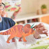 Poppik Poster & Stickers - Dinosaurs, child with triceratops sticker