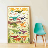 Poppik Poster & Stickers - Dinosaurs, framed and leaning against wall