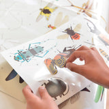 Poppik Poster & Stickers - Insects, child peeling sticker off from sheet