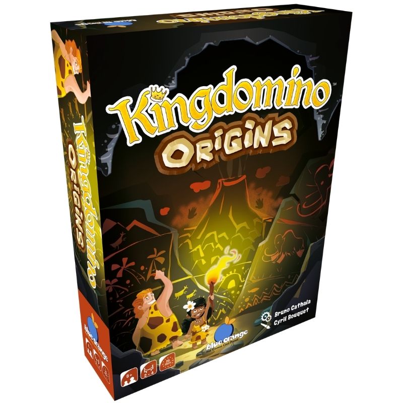 Kingdomino Origins, slanted front of box