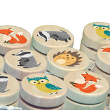 Wooden wildlife yoyo, all 4 varieities of animal design shown 