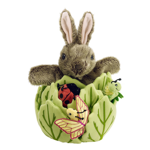 Hide-Away Puppets - Rabbit in a Lettuce (with 3 Mini Beasts)