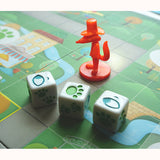 Outfoxed!, fox figure and dice on board