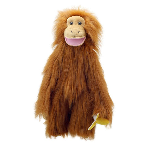 Orangutan (Medium) Primate Puppet, standing white background 