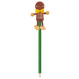 Gingerbread Man pencil , full view of topper and pencil 