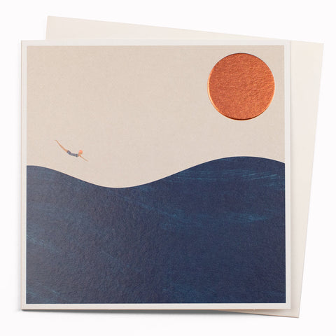 Sea Diver - Greeting Card, envelope behind