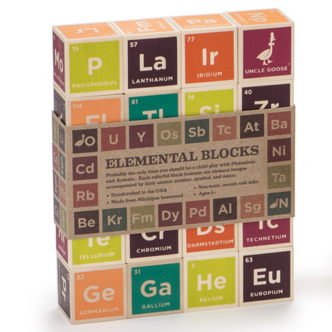 Periodic Blocks, in packaging
