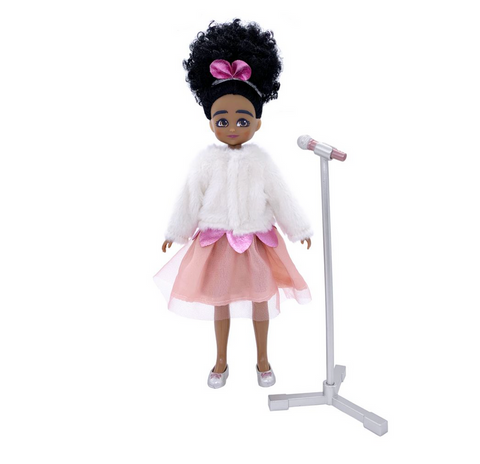 Stage Superstar Lottie Doll, unboxed with microphone and stand