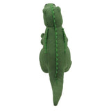 T-Rex Soft Toy (Medium Green) - Wilberry Knitted, top down view