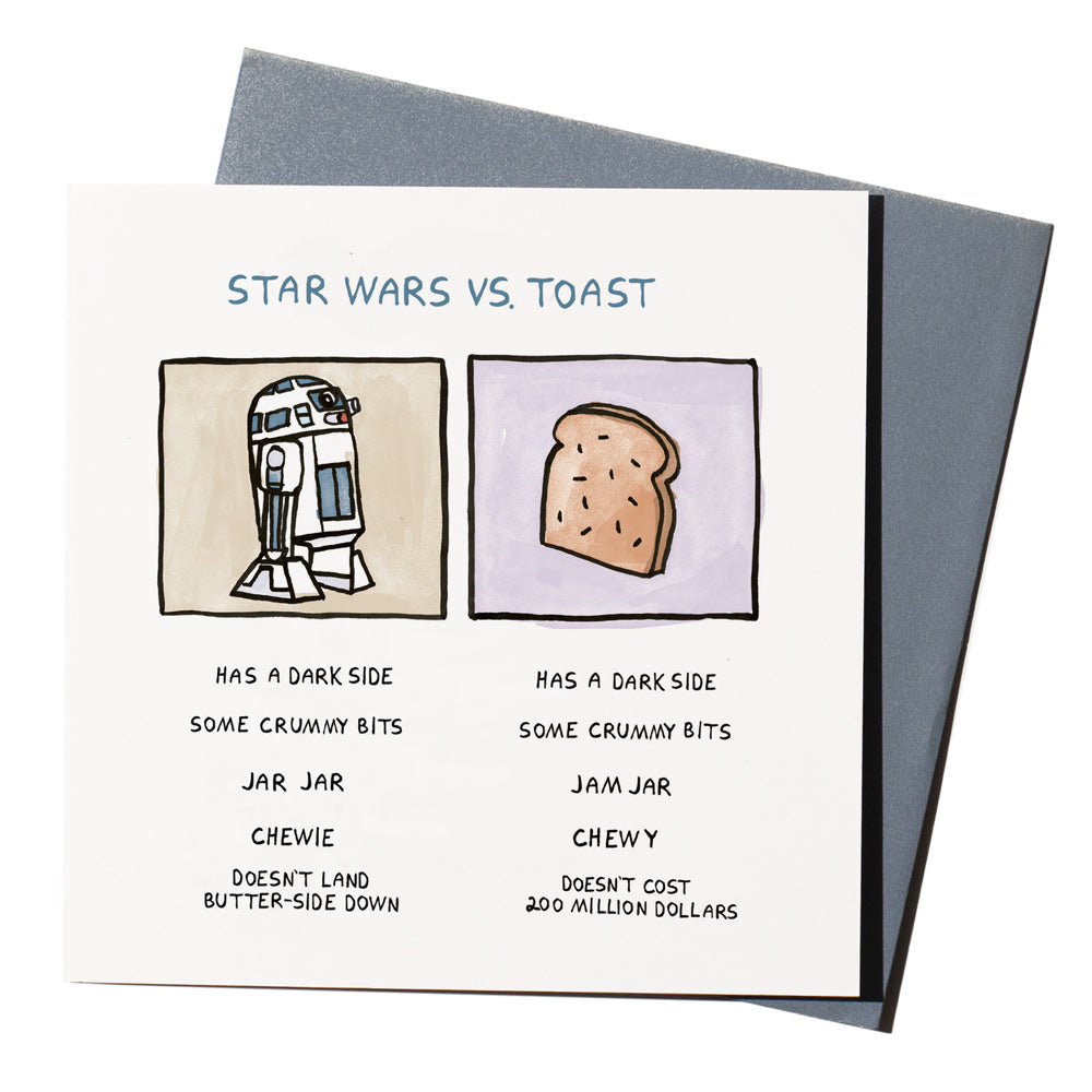 Star Wars Vs. Toast - Greeting Card, envelope visible behind