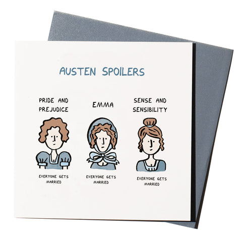 Austen Spoilers - Greeting Card, with envelope behind