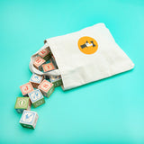 Classic ABC 28 Blocks With Canvas Bag, blocks spilling out of bag