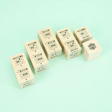 Guitar Chord Cubes - Wooden Building Blocks, flat arranged out of packaging