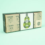 Guitar Chord Cubes - Wooden Building Blocks, packaged at slight angle