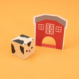 Cubelings Farm Blocks, cow and barn 