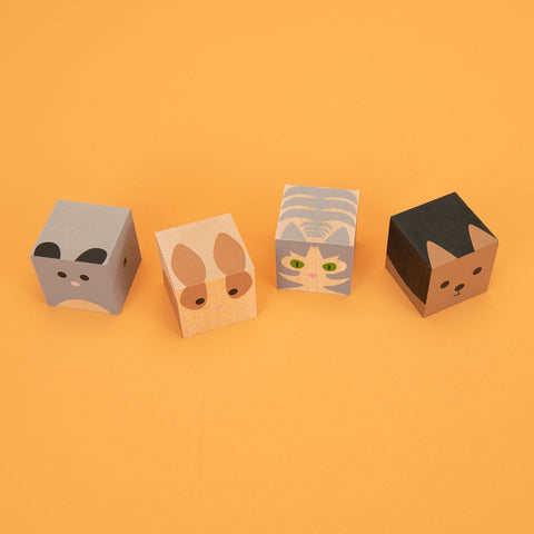 Cubelings Pets Blocks, from above, unboxed 