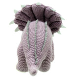 Triceratops Soft Toy - Wilberry Knitted, rear view 