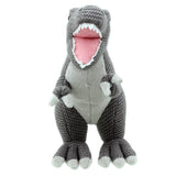 T-Rex Soft Toy -  Wilberry Knitted, front view 