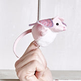 Pink Mouse Finger Puppet on finger 
