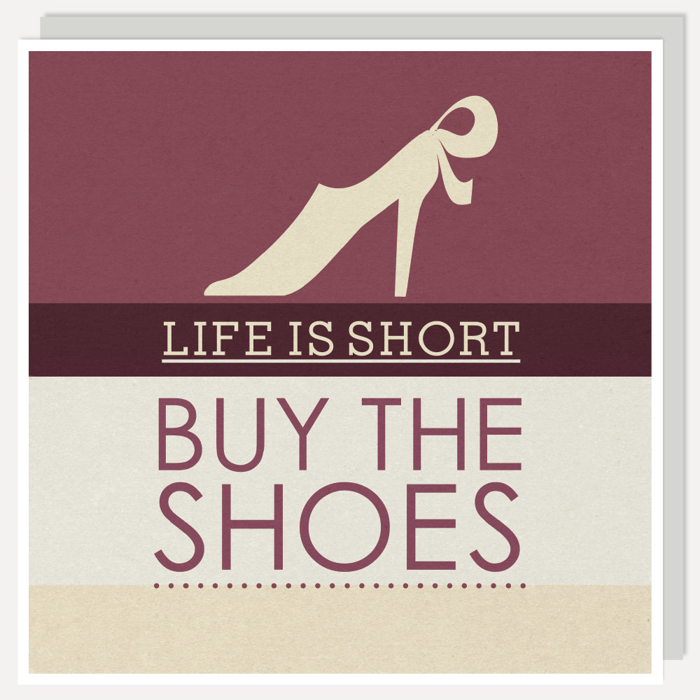 Buy The Shoes - Greeting Card, with envelope behind 