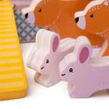 Wooden Noah's Ark (100% FSC Certified), close up of rabbits and bears 