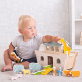 Wooden Noah's Ark (100% FSC Certified), child playing with on floor
