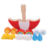 Weather balancing game, no box, symbols organised in front