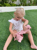 Scrunch Crocodile Jug  - dusty rose, girl playing on grass