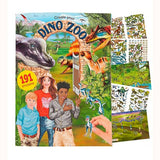 Create Your Dino Zoo Sticker Book, front cover and sticker sheets