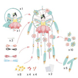 DIY Dream Catcher - Lotus Fairy by Djeco, contents pictured, unboxed 