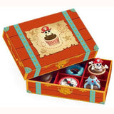 Pirate Cakes, box open, showing some of cakes below lid